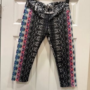Prana Womens Leggings with Black and Pink Patterns